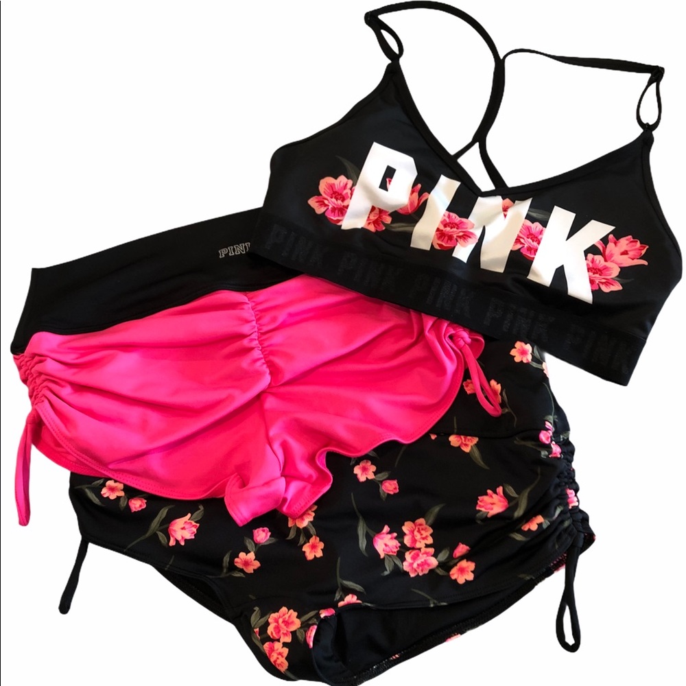 Pink Bathing suit with two bottoms